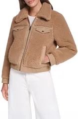 リーバイス レディース アウター コート デニム フリース ジャケット Levis Fleece Denim Bomber Jacket CHESTNUT デニムのサムネイル