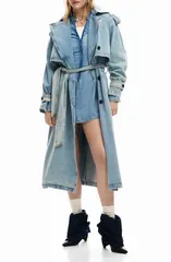 デジグアル レディース アウター コート デニム Desigual Denim Trench Coat LIGHT BLUE ブルーのサムネイル