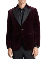 テッドベーカー メンズ アウター ジャケット・ブルゾン ベルベット Ted Baker Webster Modern Velvet Jacket Burgundy バーガンディのサムネイル