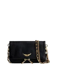 ザディグ エ ヴォルテール レディース バッグ ミニ レザー Zadig Voltaire Rock Mini Grained Leather Crossbody Black Gold ブラックのサムネイル