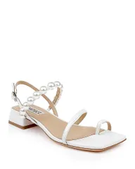 バッジェリーミシュカ レディース シューズ サンダル Badgley Mischka Womens Joellembellished Sandals White Leather ホワイトのサムネイル