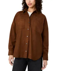フレンチコネクション レディース トップス シャツ スエード FRENCH CONNECTION Sonja Faux Suede Button Front Shirt Chestnut Brownのサムネイル
