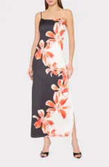 ミリー レディース トップス ワンピース フラワー柄 プリント フラワー Milly Lily Floral Print Slipdress WHITE BLACK RED ホワイトのサムネイル