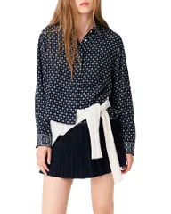 マージュ レディース トップス シャツ Maje Citeston Embellished Shirt Navy Loungewear ネイビーのサムネイル