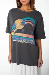 ロキシー レディース トップス シャツ コットン グラフィック Roxy Heatwave Oversize Cotton Graphic TShirt PHANTOMのサムネイル