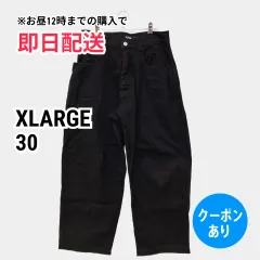 XLARGE エクストララージ デニムパンツ 30 ブラック クロップド・半端丈 無地 ワイド・ルーズ ストレート レギュラー レディースのサムネイル