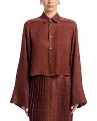 マルタンマルジェラ レディース トップス シャツ ロゴ MM6 Maison Margiela Long Sleeve Logo Shirt Light Brown ブラウンのサムネイル