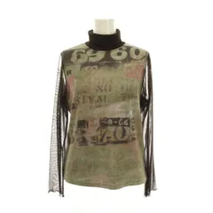 イタリヤ 伊太利屋 カットソー 総柄 袖シースルー 長袖 9 カーキ 茶色 ブラウン 282921-COD /YM ■GY42のサムネイル