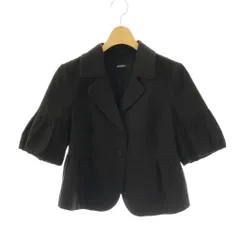 マックス&コー MAX&CO. ショートペプラムジャケット 半袖 シングル パフスリーブ 40 ブラック /HK ■GY06のサムネイル
