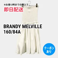 BRANDY MELVILLE ブランディーメルビル ワンピース 160/84A ホワイト コットン 無地 袖なし ひざ丈 ショート・ミニ丈 フレア レディースのサムネイル