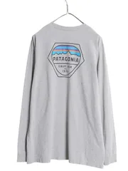 パタゴニア 両面 プリント 長袖 Tシャツ メンズ XL 17年製 アウトドア ロンT ロングスリーブ グラフィック バックプリント 大きいサイズ 灰のサムネイル