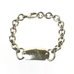 【中古品】 GUCCI グッチ LOGO PLATE CHAIN BRACELET ロゴ プレート チェーン ブレスレット アクセサリー 【182-260701-na-18-tagh】のサムネイル