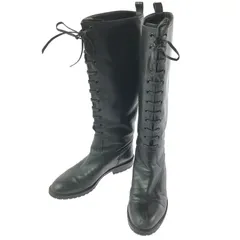 【現状渡し品】 CHANEL シャネル LACE-UP LONG BOOTS レースアップ ロングブーツ 靴 【183-260706-na-17-tagh】のサムネイル