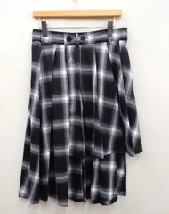 ★9269☆HARE ハレ レーヨン混 ラッププリーツスカート チェック フリーサイズ 美品のサムネイル