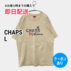 CHAPS チャップス Tシャツ/カットソー L アイボリー 前面プリント ブランドロゴ ミドル丈 半袖 クルーネック(丸首) メンズ レディースのサムネイル