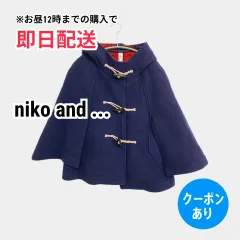 niko and ... ニコアンド ポンチョ ネイビー 無地 チェック柄 フードあり レディースのサムネイル