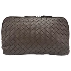 【中古】BOTTEGA VENETA ボッテガヴェネタ ポーチ イントレチャート ブラウン レディース 化粧ポーチ コスメポーチ お洒落 お出かけ 【ブランドギャラリー心斎橋店】のサムネイル