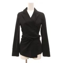 ダナキャラン DONNA KARAN ラップジャケット ボタンレス ピークドラペル 36 黒 ブラック /JSのサムネイル