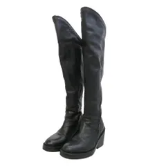 ANN DEMEULEMEESTER アンドゥムルメステール レザー スパイラルジップ ニーハイ ロング ブーツ ブラック系 35【中古】のサムネイル