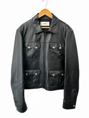 セリーヌ CELINE ソフトラムスキン ストレート レザー ジャケット 2EH99280D.38NO 54 黒 ブラック ブランド古着ベクトル 中古260202のサムネイル