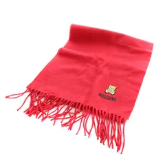 モスキーノ MOSCHINO マフラー ストール ウール ロゴ フリンジ くま 赤 レッド ■GY18 /MQのサムネイル