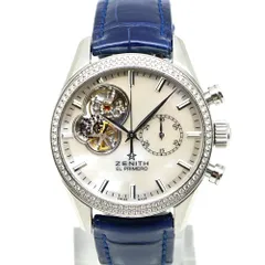 【楠本質店/元住吉】ゼニス　ZENITH　クロノマスター エル・プリメロ オープン レディ　Ref.16.2150.4062/81.C754　シェル文字盤　自動巻　ダイヤモンドベゼル　38mm　腕時計　レディース【中古】　のサムネイル
