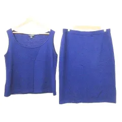 セントジョン ST.JOHN ニット タンクトップ スカート セットアップ 16 XL 青 ブルー ☆AA★のサムネイル