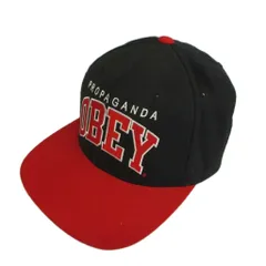 オベイ OBEY 帽子 キャップ ウール混 ロゴ 刺繍 黒 ブラック 赤 レッド /XZ ■GY99のサムネイル