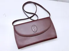 Cartier　カルティエ　マスト　2WAY　ショルダーバッグ　クラッチバッグ　レザー　ボルドー　ゴールドのサムネイル