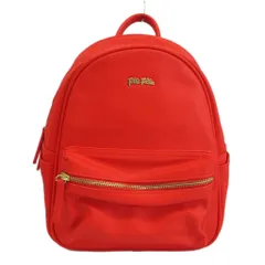 フォリフォリ Folli Follie リュックサック バックパック デイパック レザー ロゴ ゴールド金具 赤 レッド /XZ ■GY99のサムネイル