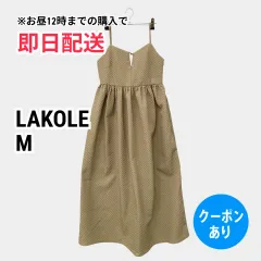 LAKOLE ラコレ ワンピース M ベージュ 無地 袖なし ロング・マキシ丈 フレア レディースのサムネイル
