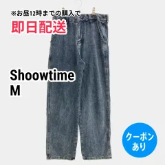 Shoowtime デニムパンツ M ブラック フルレングス 無地 ワイド・ルーズ ストレート レギュラー ヴィンテージ レディースのサムネイル