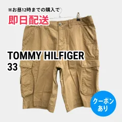 TOMMY HILFIGER トミーヒルフィガー カーゴパンツ 33 ベージュ ハーフ・ひざ丈 コットン 無地 ワンポイント スタンダード レギュラー メンズのサムネイル