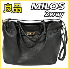 MILOS トートバッグ 2way ショルダーバッグ ブラック レザー レディース ハンドバッグ ミロス カバンのサムネイル