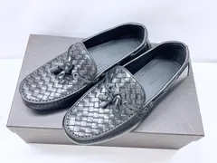 使用感なし　美品　Bottega Veneta　ボッテガヴェネタ　イントレチャート　タッセル　ローファー　モカシン　レザー　黒　38　約24.5～25ｃｍのサムネイル