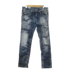 ガス GAS デニムパンツ ジーンズ スリム ボタンフライ 迷彩柄 カモフラ 総柄 青 ブルー /AH10 ■GY03のサムネイル