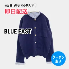 BLUE EAST ブルーイースト カーディガン/ボレロ ネイビー ナイロン ニット 無地 ショート丈 長袖 フリル レディースのサムネイル