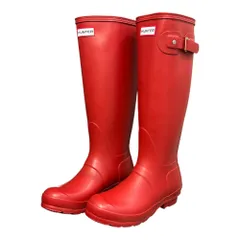 HUNTER(ハンター) Long Rubber Boots ロング ラバー ブーツ UK4 レッド 雨靴 レインブーツのサムネイル