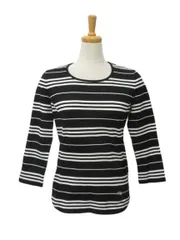 バーバリー ロンドン BURBERRY LONDON ロンT 1 Tシャツ 長袖 カットソー ボーダー ロゴ刺繍 ブラック 黒 トップスのサムネイル