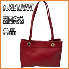 YURIE NITANI ショルダーバッグ トートバッグ レディース レッド サフィアーノ調レザー 二谷友里恵 ヴィンテージのサムネイル