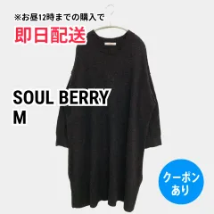 SOUL BERRY ソウルベリー ワンピース M グレー ウール・ニット 無地 ひざ丈 長袖 レディースのサムネイル