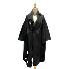 COMME des GARCONS(コムデギャルソン) 2002SS Cut-Out Wool Cape 穴あき ウール ケープ GE-N004 FREE ブラック AD2001 ガウン ジャケット コート ニット