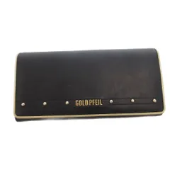 ゴールドファイル GOLD PFEIL 長財布 ウォレット レザー ロゴ スタッズ 黒 ブラック /FF ■GY12のサムネイル
