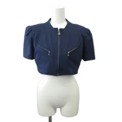 クレージュ courreges ショート丈ジャケット 上着 9AR ネイビー 紺 ジップアップ パフスリーブ 半袖 /PP ■GY18のサムネイル