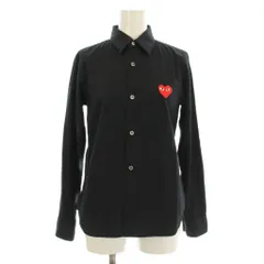 プレイコムデギャルソン PLAY COMME des GARCONS AD2020 シャツ 長袖 ハート ワッペン コットン S 黒 ブラック AZ-B001 /KUのサムネイル