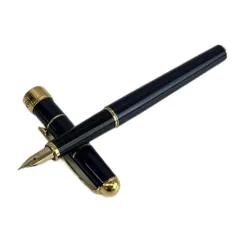 イヴサンローラン YVES SAINT LAURENT ヴィンテージ 万年筆 文房具 筆記用具 ロゴ 刻印 紺 ネイビー ゴールド色 /XZ ■GY11のサムネイル