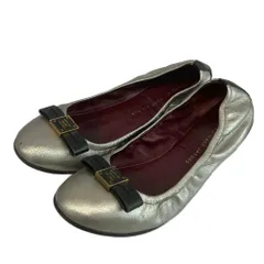 マークバイマークジェイコブス MARC by MARC JACOBS バレエシューズ フラットシューズ レザー メタリック リボン ロゴプレート 37 24㎝ シルバー色 /XZ ■GY69のサムネイル