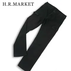 H.R.MARKET ハリウッドランチマーケット 通年★ ジャーマンクロス ストレッチ カーゴ パンツ 日本製 Sz.2 メンズ 黒のサムネイル