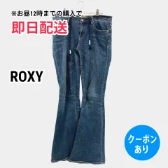 ROXY ロキシー デニムパンツ ブルー フルレングス 無地 スタンダード フレア・ブーツカット レギュラー ヴィンテージ レディースのサムネイル