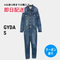 GYDA ジェイダ つなぎ/オールインワン S ブルー フルレングス コットン 合成皮革/人工皮革 レディースのサムネイル